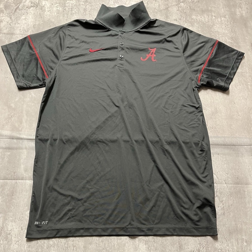 Nike Dri Fit Black University of Alabama Crimson Tide Golf Polo Men's Size XL